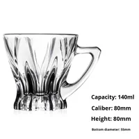Blinkmax Vente en gros 140ml Tasse en verre de sodium et de calcium à motif de feuille créative avec poignée Tasse à café et à thé Vente en gros