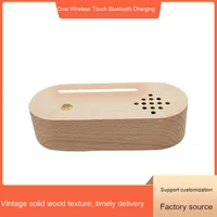 Lampu Malam LED Kreatif Modern Kayu Beech Putih Hangat Ramah Lingkungan Bersertifikasi PSE Mini USB Kotak Musik Speaker Kamar Tidur