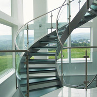 Wettbewerbs fähiger Preis Fabrik Edelstahl Glas geländer Glas Balustrade Treppe Gussglas Handlauf