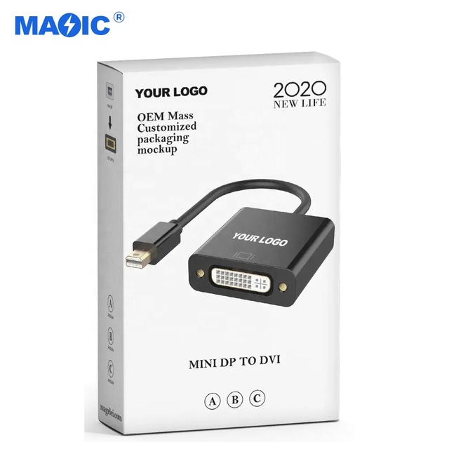 Gold Plated 1080P 20CM Thunderbolt Mini Displayport DP Male to DVI Female Adapter Cable Converter