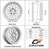 Jantes forgées CF 17-19 pouces 5x112 PCD 66.6 CB pour voitures particulières, compatibles avec Mini Cooper SE, optimisation de la gamme