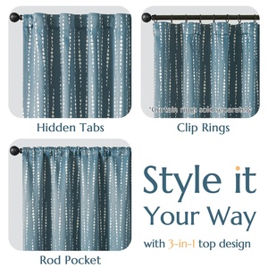 <span class=keywords><strong>Tende</strong></span> oscuranti in poliestere 100% ecologiche stampate a pois da 84 pollici con motivo mantovane per la camera da letto degli spazi per bambini - Product Image 6