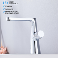 Robinet de lavabo en laiton à eau chaude et froide, style nordique simple, personnalisable, poignée ronde, robinet de lavabo de salle de bain pour la maison