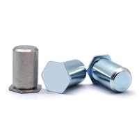 Goupille de centrage hexagonale, goupille de guidage cylindrique en acier au carbone / acier inoxydable, goupille droite à tête plate 3mm-8mm