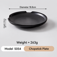 Assiette à baguettes en mélamine noire de 18,8 cm, incassable, de qualité alimentaire, en résine de mélamine, pour restaurant et hôtel