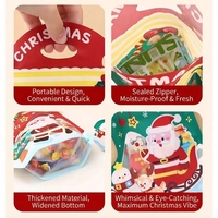 JIAHE op maat bedrukte kerstsokken met ritssluiting, handvat en venster voor snoep, koekjes en feestelijke cadeautasjes van Mylar
