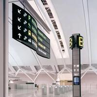 Panneau mural modulaire avec lettres LED réglables pour la signalisation et la publicité aéroportuaire, étanche IP65