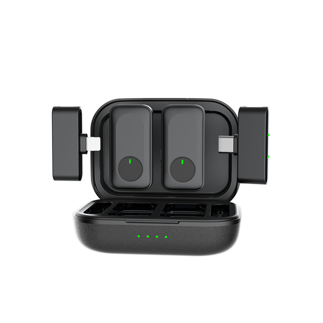 Dual Noise Reduction Lavalier Microphone Light-Weight Wireless Microphone for Outdoor Live Streaming and Video Recording