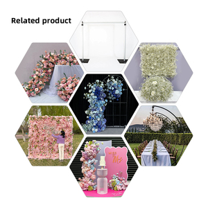 Arco da sposa in cristallo blu glamour con arco realistico a più fiori per anteprime di tappeti rossi e galà <span class=keywords><strong>VIP</strong></span> - Product Image 5