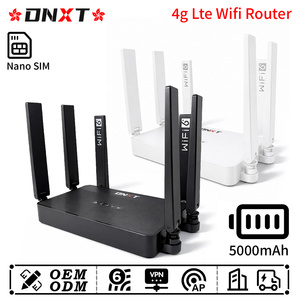 Router DNXT 4G LTE de 300Mbps Cat4 con Wi-Fi de 2.4GHz, modo AP 4G, 1WAN/3LAN, Wi-Fi con tarjeta SIM, batería de 5000mAh, router Cat4 con SIM para uso doméstico. - Product Image 1