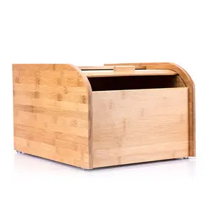 Cubo de bambú multifunción, caja de almacenamiento de pan, arroz