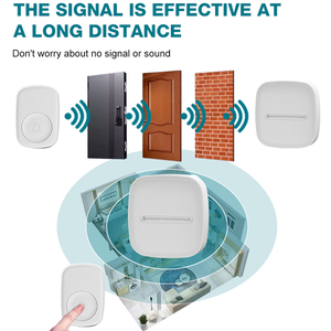 Sonnette <span class=keywords><strong>sans</strong></span> <span class=keywords><strong>fil</strong></span> en gros d'usine, 55 mélodies, <span class=keywords><strong>portée</strong></span> de 200 m, étanche IP44, pour appartements, prise US/EU/UK/AU - Product Image 3