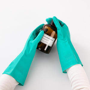 Guantes de Seguridad de Nitrilo Verde de 33 cm con Puño Recto, 15 mil, Resistentes, Forrados con Flocado, Libres de Látex, Antideslizantes, Resistentes a Ácidos, Álcalis y Químicos - Product Image 3