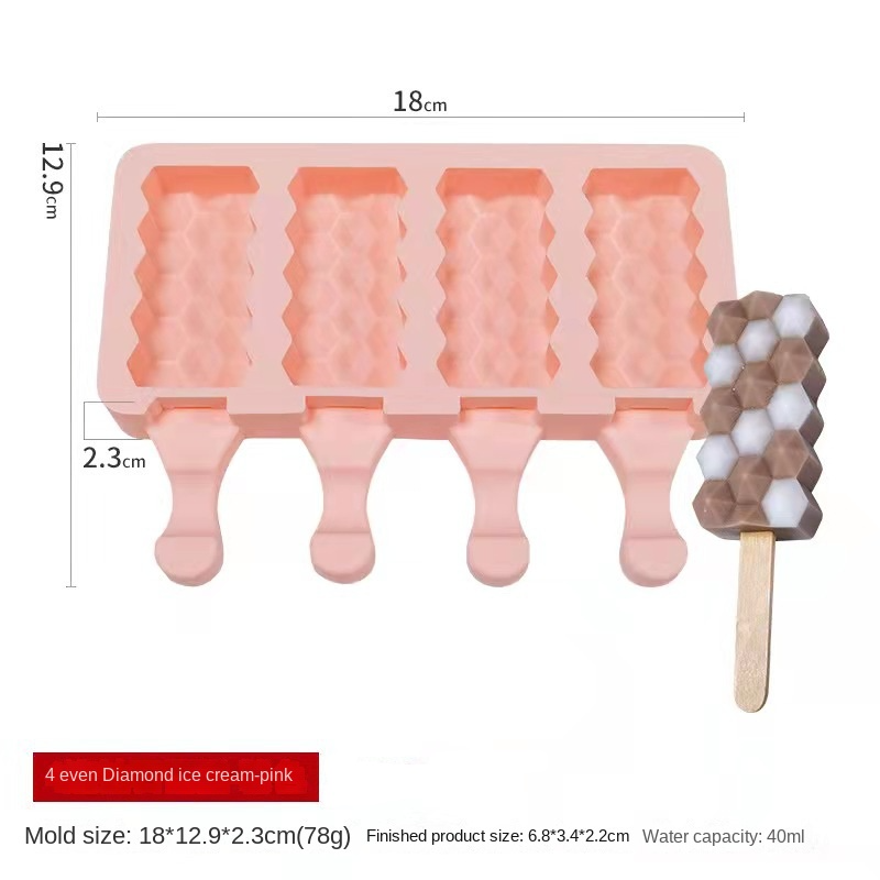 Helado Diamond de 4 piezas-Rosa