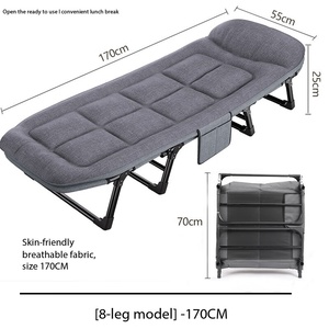 Chaise de camping pliable robuste et portable avec matelas réglable en hauteur, <span class=keywords><strong>lit</strong></span> de voyage extérieur portable pour la maison, les invités et la randonnée - Product Image 2