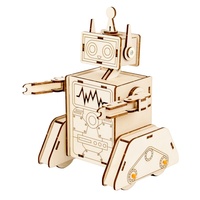 Kit de bricolage robotique éducatif en bois OKYN-Y2375 STEM avec commande vocale IA, jouet robotique interactif pour adolescents, idéal pour les salons scientifiques