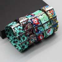 Nouveau motif personnalisé, tissu imprimé à chaud, tissé en polyester et nylon, bracelet de montre camouflage 20 mm, fabricant en gros