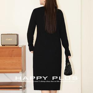 รันฉีเดรสยาวถักคอวีสำหรับผู้หญิงไซส์พลัส ทรงเข้ารูป ความหนาปานกลาง แฟชั่นเรียบง่าย สไตล์ลำลอง - Product Image 3