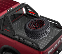 Barre de protection universelle robuste pour pick-up, porte-roue de secours, noir mat, avec feu stop LED, barre sport réglable pour Hilux Ranger D-Max