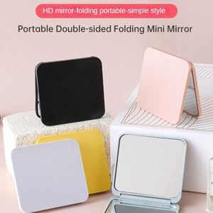 2-face Make up <b>Mirror</b> Square Portable Cute Girl's Gift Hand Mini Magnifying <b>Mirror</b> Pocket <b>Double</b>-<b>sided</b> Makeup <b>Mirror</b> Compact - Product Image 2