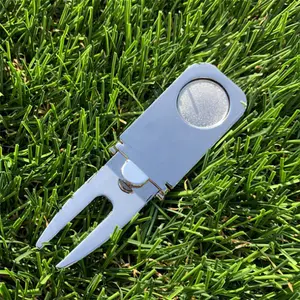 Nieuwe Roestvrijstalen Golf Divot Tool En Sigarenhouder Roken Accessoires Aangepast Logo 3 In 1 Golfer Perfect Cadeau