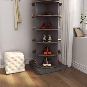 Gabinete de zapatos giratorio DB Grey 360 con 6 capas de madera MDF de diseño moderno para uso en la sala de estar o el dormitorio del hogar - Product Image 3