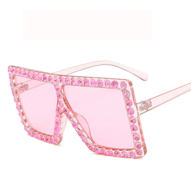 2021 nouveau diamant lunettes de soleil à la mode carré strass cadre UV400 nuances belle couleur lunettes lunettes de soleil