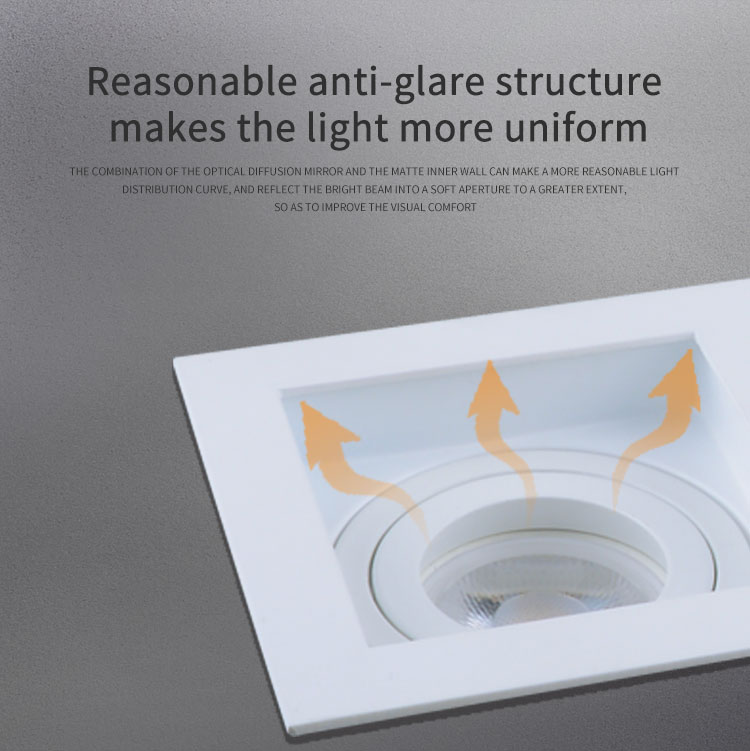 Three Head Adjustable Recessed Lighting / Anti Glare Gu10 Downlight