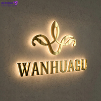 Enseignes lumineuses 3D en acier inoxydable à canal inversé avec rétroéclairage LED, effet halo, IP65, pour montage mural – Idéales pour hôtels, spas, centres commerciaux