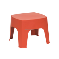 Table basse d'extérieur carrée moderne en polypropylène blanc