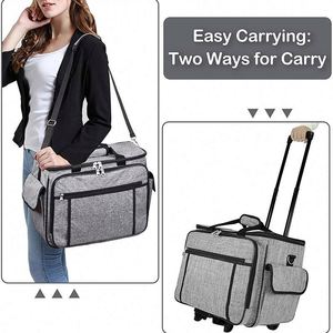 Free Sample Rolling Sewing Machine <b>Case</b>, Detachable Rolling Sewing Machine <b>Carrying</b> <b>Case</b> on Wheels, Trolley Tote Bag - Product Image 6