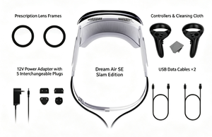Casque <span class=keywords><strong>VR</strong></span> <span class=keywords><strong>PC</strong></span> Ultra 8K avec lunettes 3D Magenta & Vert, écran virtuel >80 pouces, manettes de jeu pour simulation de course et de vol - Product Image 3