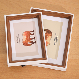 Tùy chỉnh thân thiện với môi MDF khung ảnh vuông retro máy tính để bàn bằng gỗ phong cách treo tường 6/7/8/10/12/16/A3/A4 inch kích thước cho nông thôn - Product Image 4