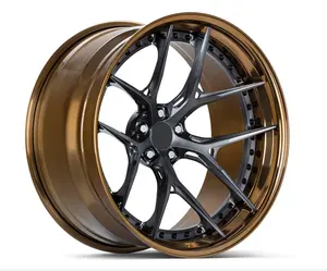 Gold car wheels 20 inch 21 inch 5 holes forged aluminum wheel rims 5X114.3 5X112 5X120 spokes 2 colors