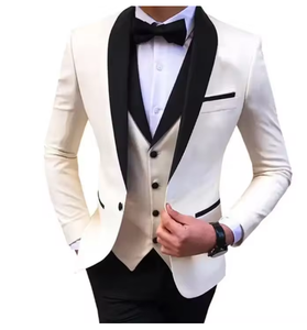 <span class=keywords><strong>3</strong></span> Stück formelle Anzug Mantel Weste Hose Regular Fit Schal Revers Solid <span class=keywords><strong>Prom</strong></span> Smoking Hochzeit Groom smen Blazer Anzug Smoking Set - Product Image 2