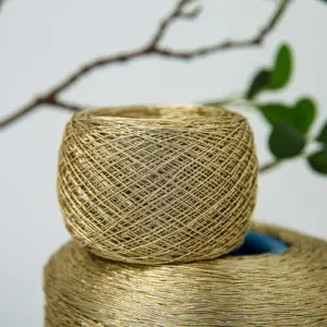 Crochet Yarn Super Thick Non-breakable Cored Metal Polyester Thread Gold Silver Yarn Metallic For Weaving