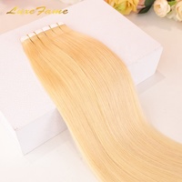 Vendedores de cabello humano virgen alineado con cutícula brasileña Venta al por mayor Extensiones de cabello con cinta ondulada de cuerpo recto Paquete de estilo afro