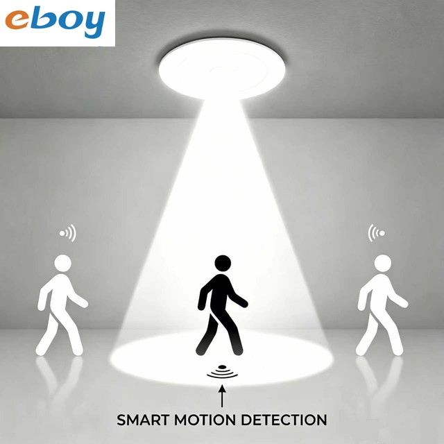 9W White PIR Motion Sensor LED Downlight Smart Ceiling Lights Fixture 4Inch Sensor Control Hallway Closet Laundry Porch Stair