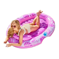 Inflable de agua ovalada cama flotante piscina flotante redonda reclinable al aire libre cama de agua tomando el sol espalda reclinable flotador barco