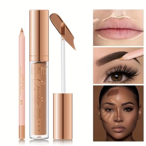 2025 Hot Kem che khuyết điểm + Lip Liner Set không thấm nước Eye Shadow Stick Highlighter bestseller sáng Matte bán buôn - Product Image 4
