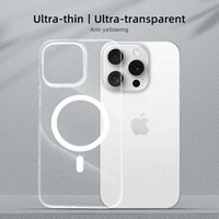 Coque de téléphone rigide transparente en PC pour 16 Pro avec protection à 360°, option support magnétique anti-traces de doigts et protection d'objectif
