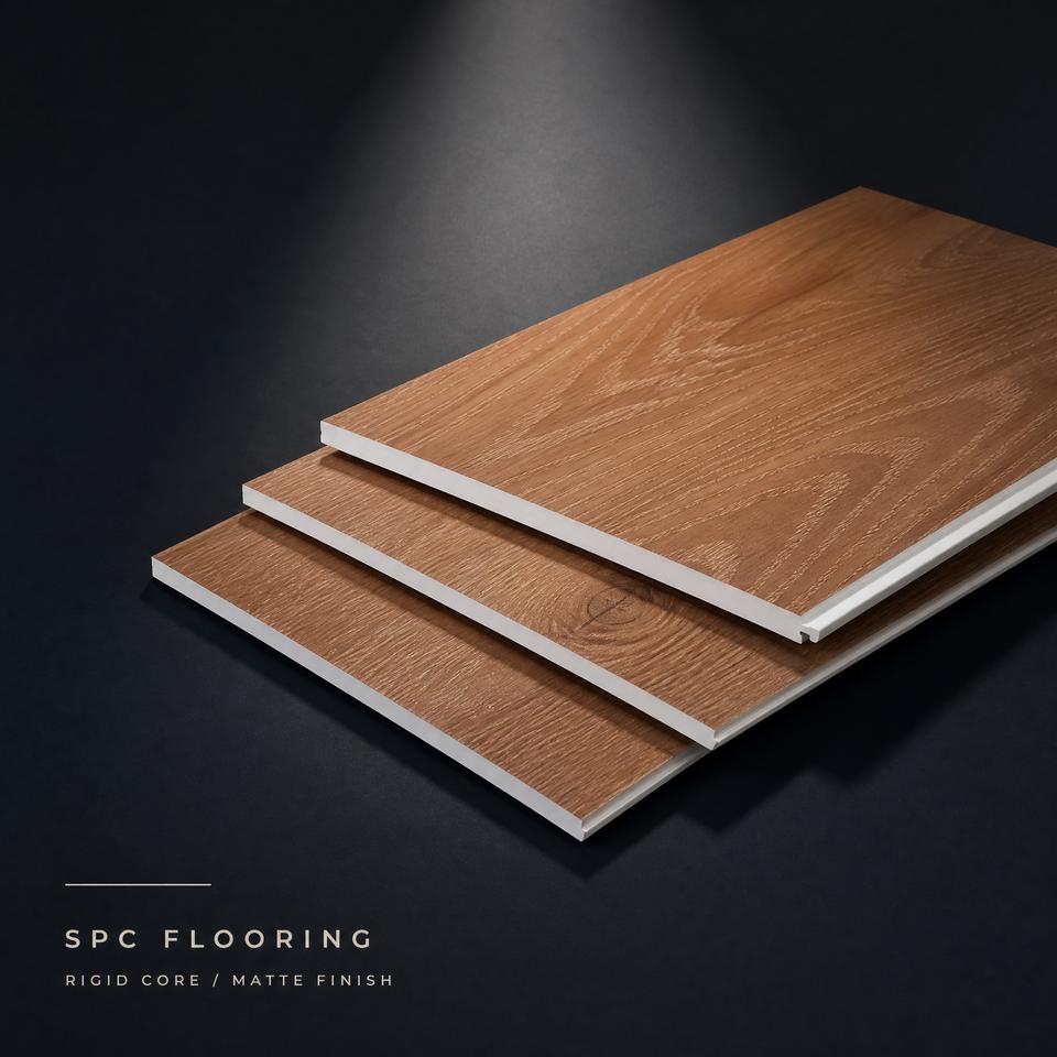 5mm SPC Flooring 0.5mm Wear Layer Waterproof Click Lock Wood Grain ...