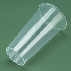 Customized disposable clear plastic cup 560ml thickened injection molding cup smoothie milkshake cold drink bubble tea cup