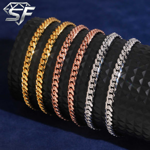 SF GRA Zertifikat 3Design 925 Silber Iced Out Feiner Hip-Hop Schmuck Armband VVS Moissanit Diamant Miami Cuban Link Halskette - Product Image 1