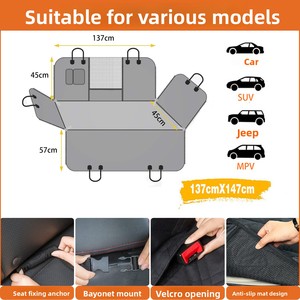 Ecologische, stevige hondenauto-achterbankhoes met harde bodem, verlengstuk, waterdicht, duurzaam Oxford-stof, duurzaam huisdieraccessoire - Product Image 5