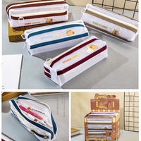Nouveau Kappi Bala étui à papeterie sac de rangement de crayon Transparent grande capacité pochette à fermeture éclair en maille de Nylon pour étudiants sac à crayons en PVC