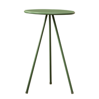 Small Accent Sofa Side Table Round End Table Coffee Table with 3 Metal Iron Legs for Living Room