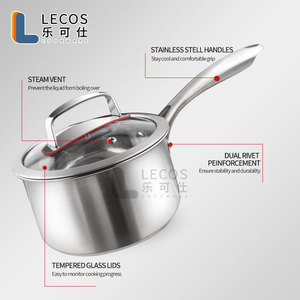 ชุดเครื่องครัว LECOS เยอรมนี คุณภาพสูง 7 ชิ้น ชุดหม้อสแตนเลสเคลือบกันติด สำหรับเตาแม่เหล็กไฟฟ้า - Product Image 6