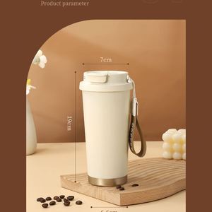 Taza de Café Promocional de Acero Inoxidable 316, Aislada, con Revestimiento Interior de Cerámica, Pajita y Logotipo Personalizado - Product Image 4