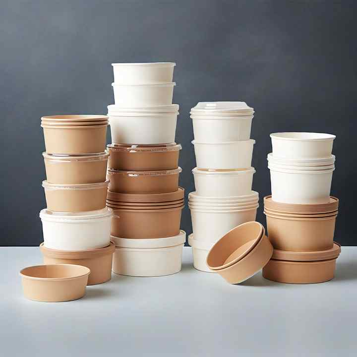 Cheap Price Biodegradable Eco Friendly Take Away Paper Bowl Disposable Ice Cream Paper Cup Tub Beverage Dessert Shop Paper Bowl